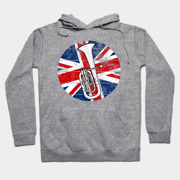 Tenor Horn UK Flag Britain Hornist British Musician Hoodie by doodlerob